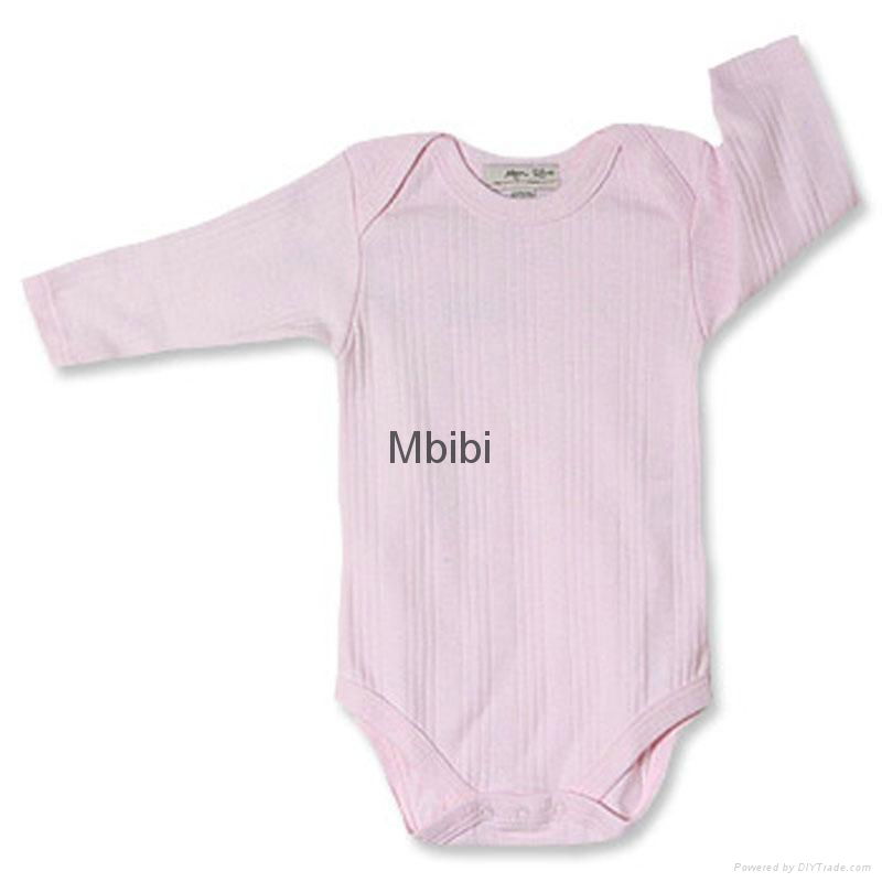 Mbibi Organic Cotton Long Sleeve Baby bodysuits 2