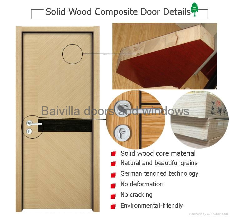 Solid wooden interior door new modern design wood door  in China 4