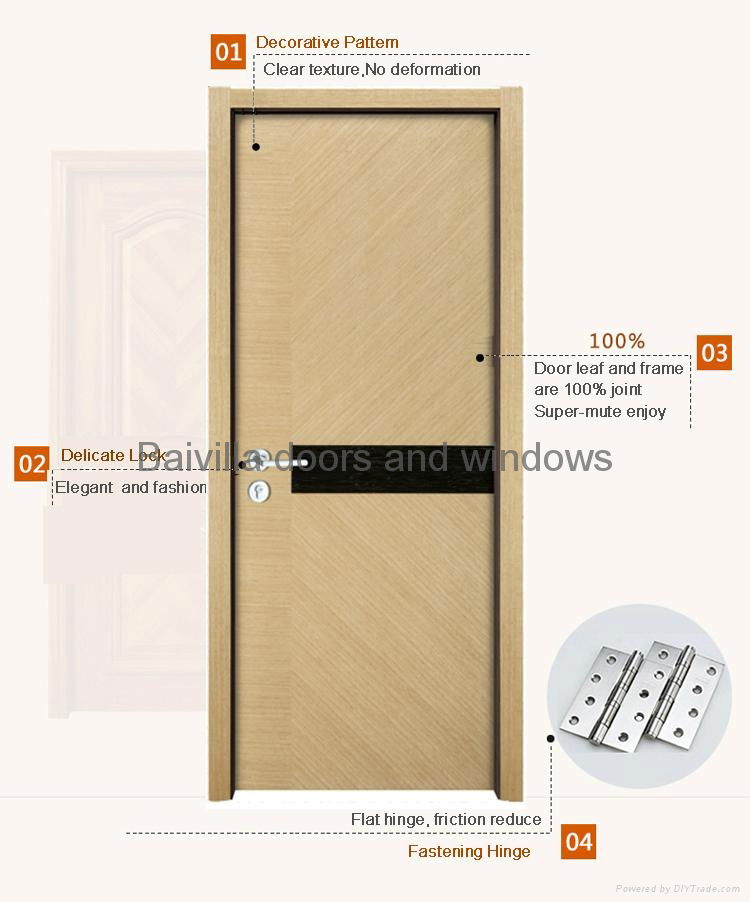 Solid wooden interior door new modern design wood door  in China 5