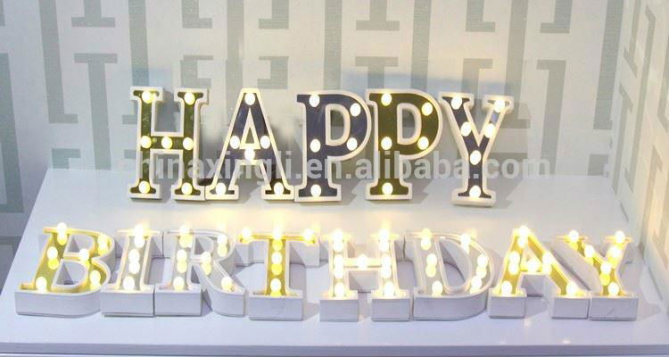 Customized decoration wooden alphabet letter love type led lights