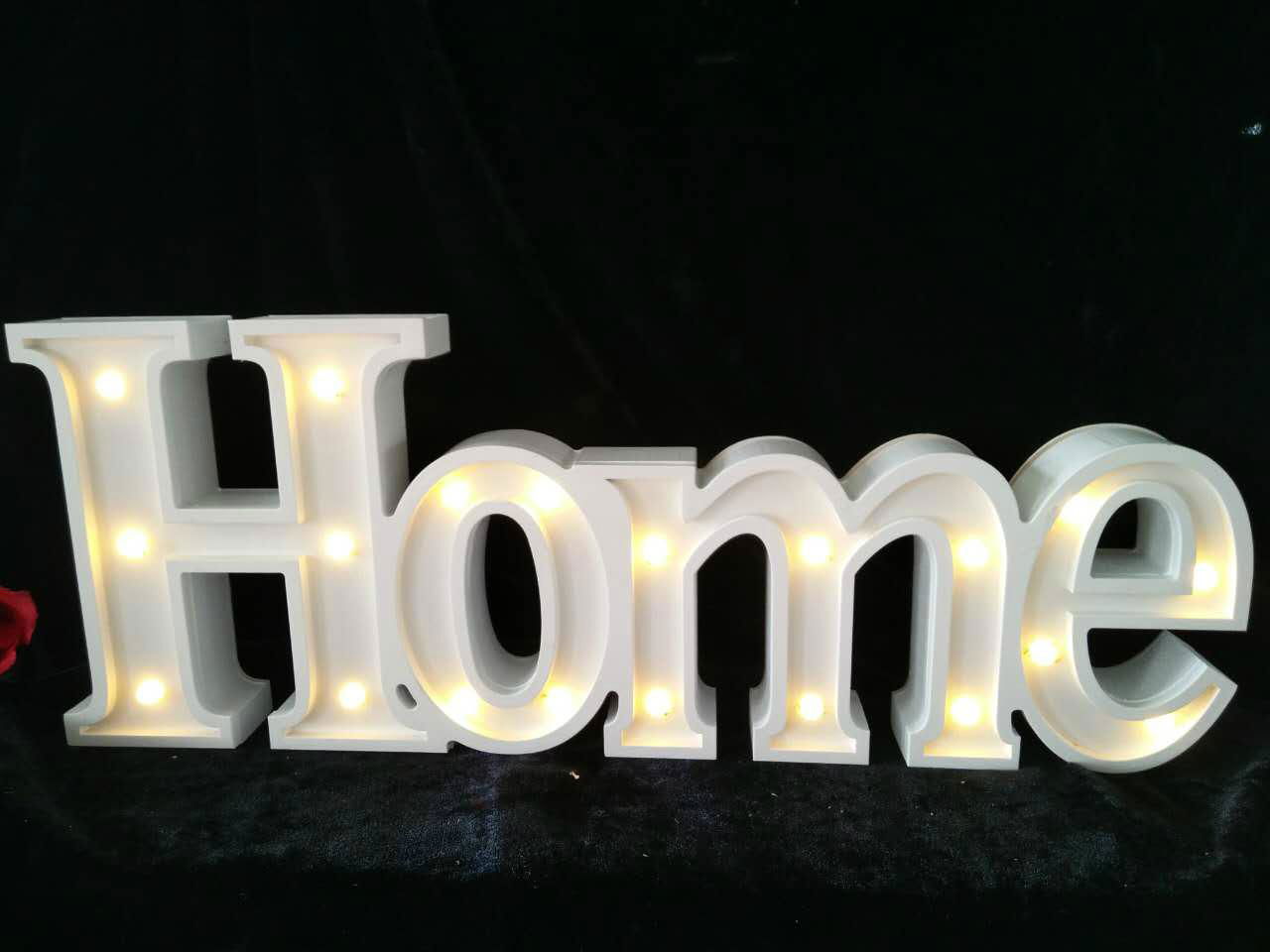 Customized decoration wooden alphabet letter love type led lights 2