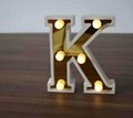 Customized decoration wooden alphabet letter love type led lights 3