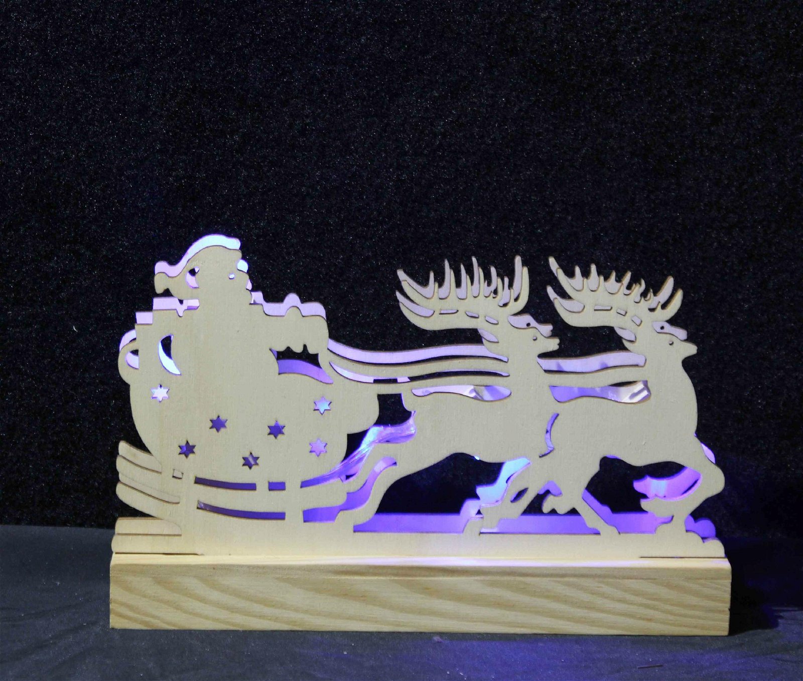 Wholesale christmas wooden decoration 3D deer shaped led lights gift for kids 3