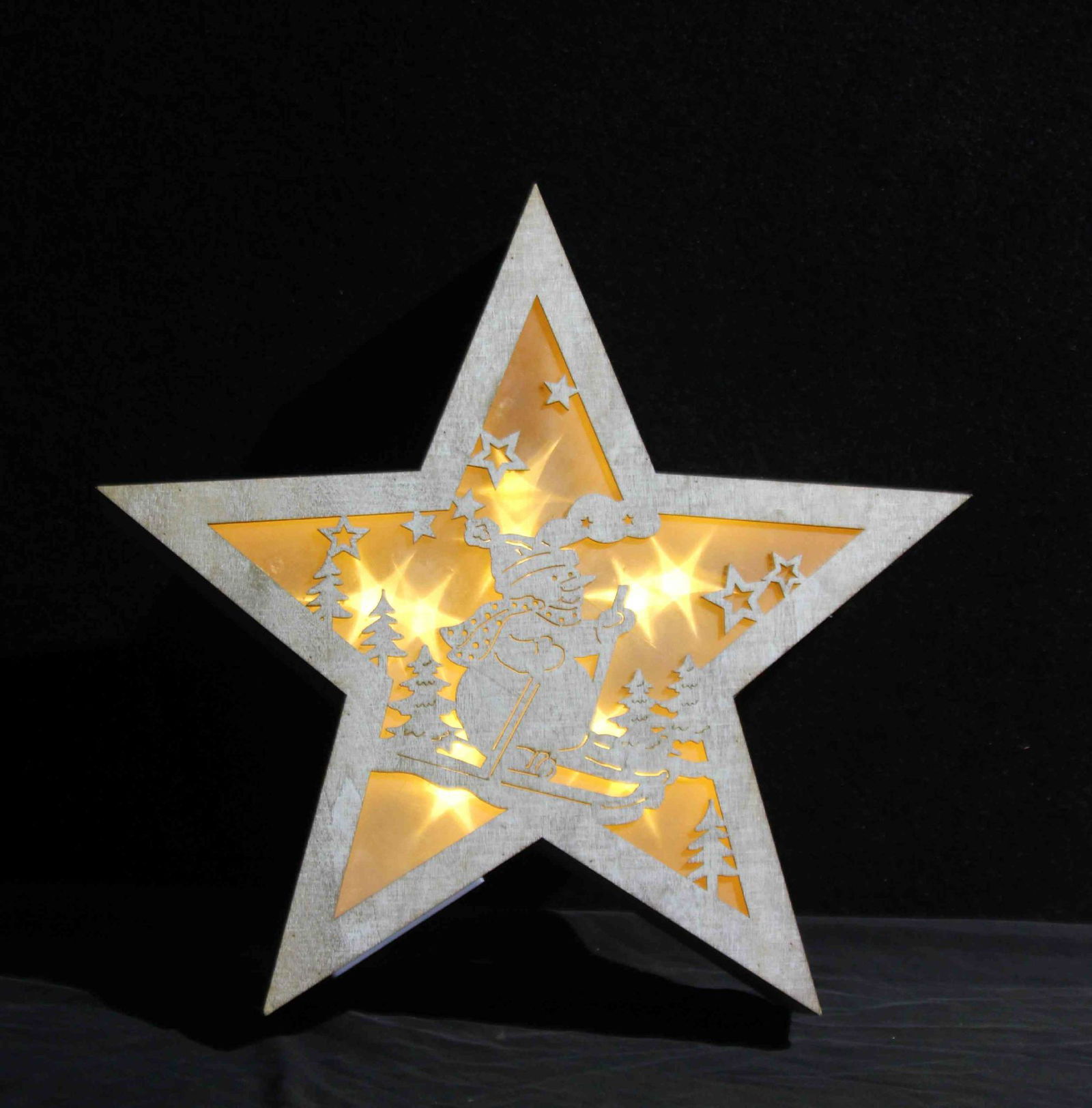 2017 good sale indoor festival eco-friendly wooden star shapes night lights 4