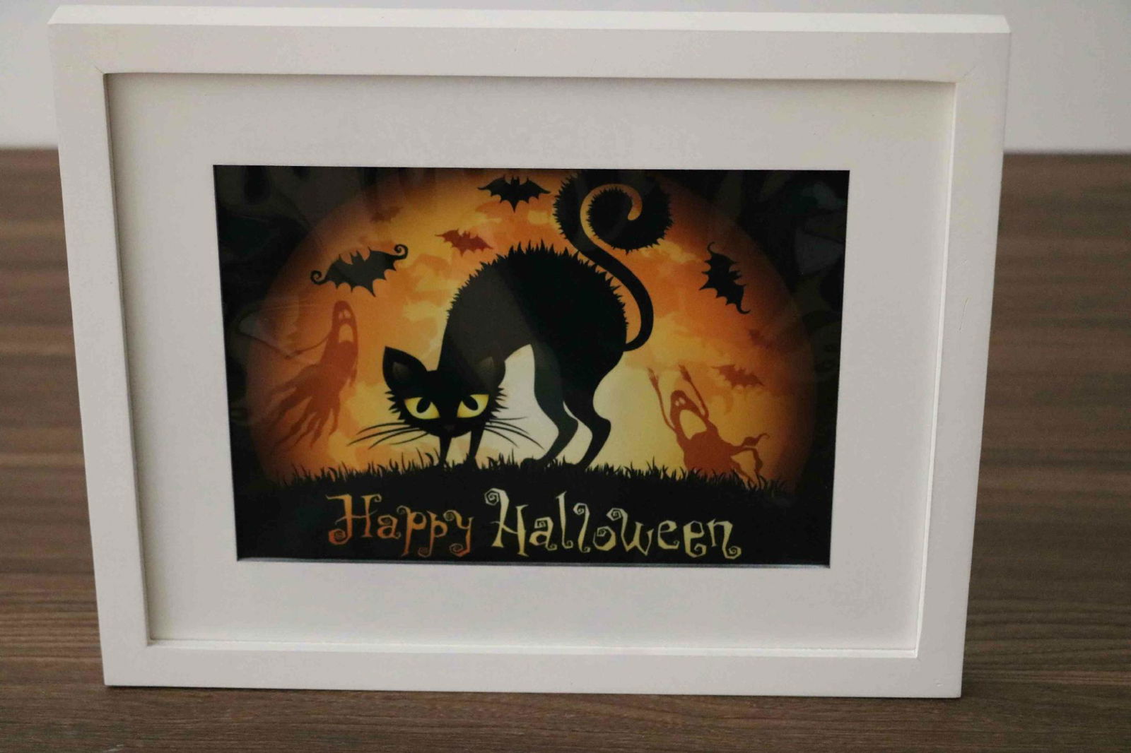 innovative light up halloween ornaments battery operated wooden light box 2