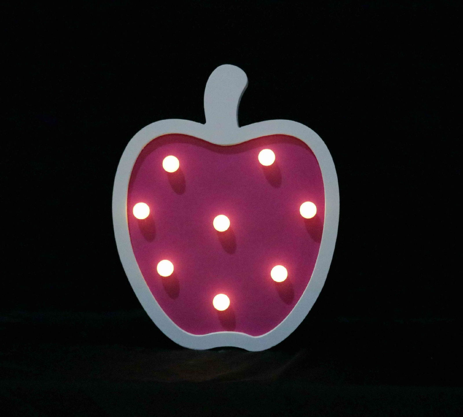 indoor decoration ecofriendly apple light wooden battery operated led