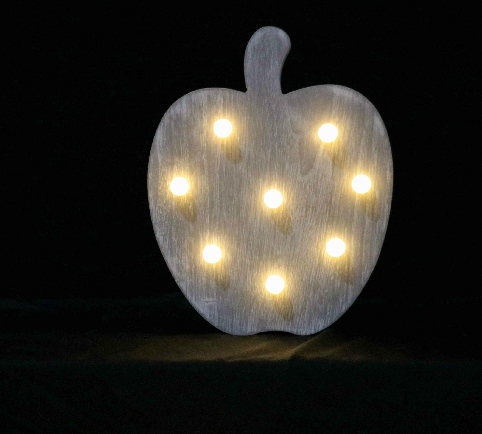 indoor decoration eco-friendly apple light wooden battery operated led light 4