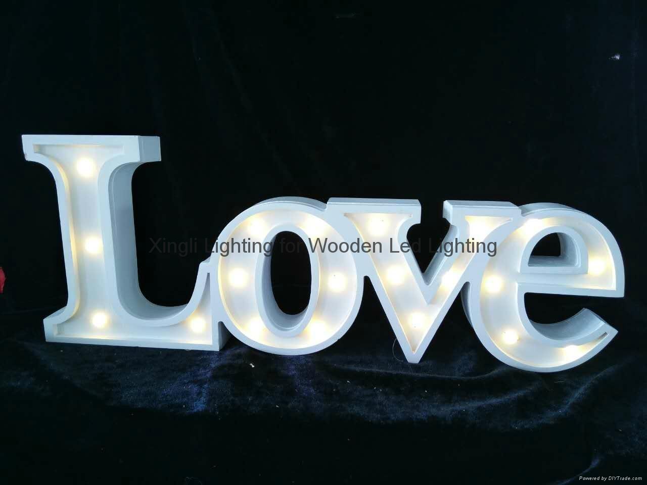 Beautiful letter led lighting wedding decorative wooden night light 3