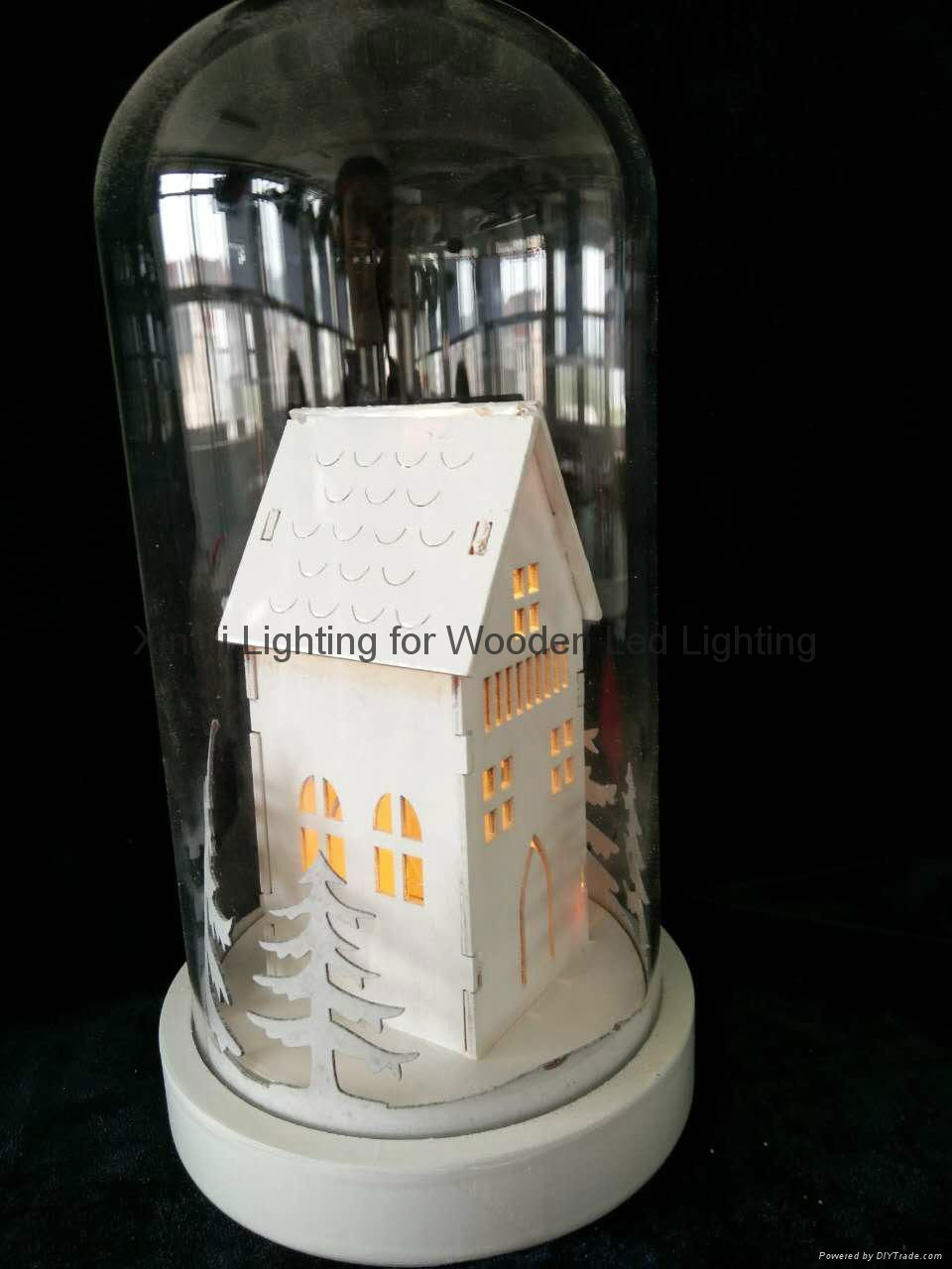 XL lighting factory MDF base glass dome light gifts glass dome lighting crafts 2