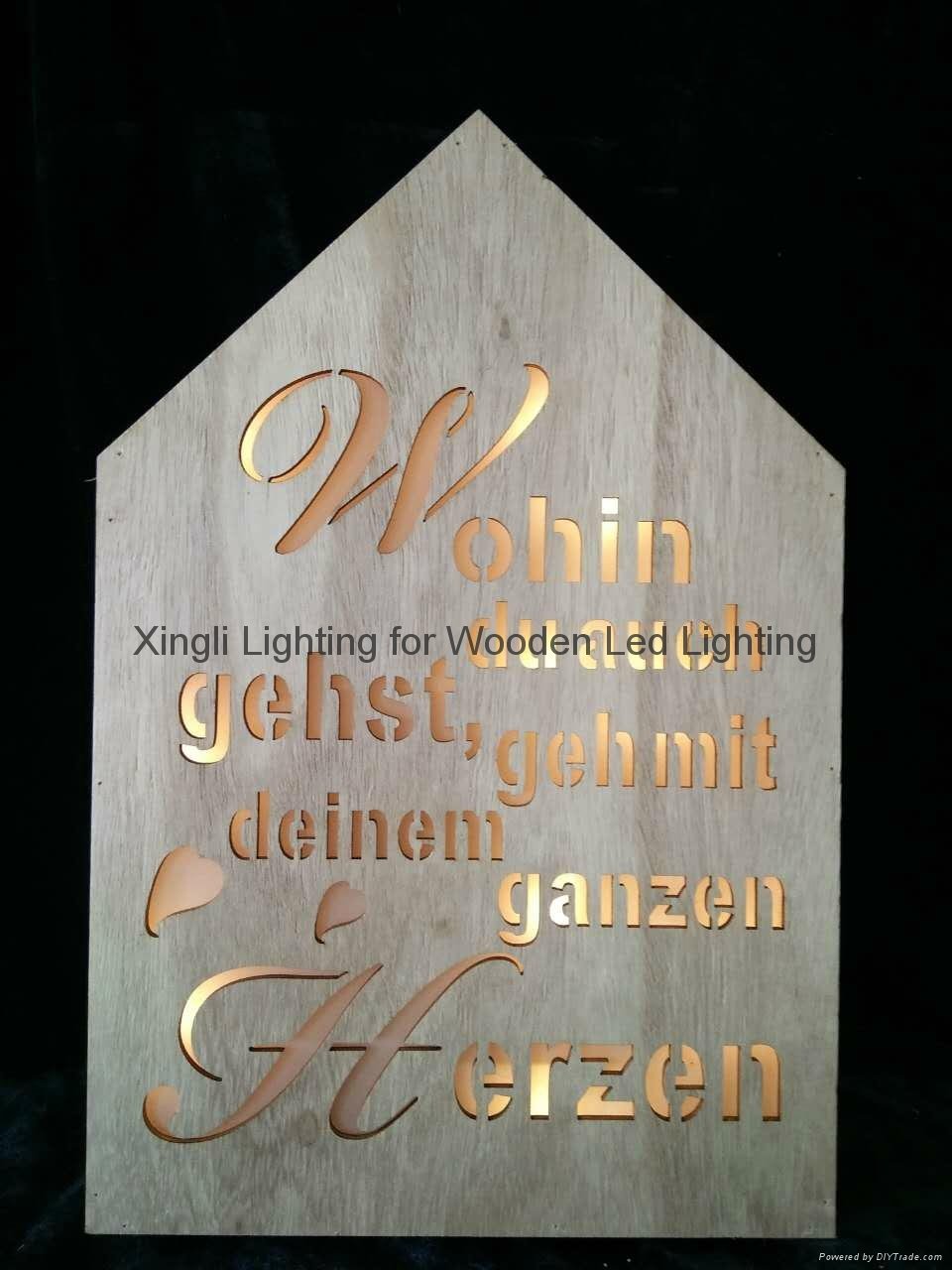 Linhai wooden crafts wooden box home decoration led lighting box 3