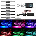 Motorcycle led lights- RGB LED-Control Car Light Atmosphere Strip Kits 1