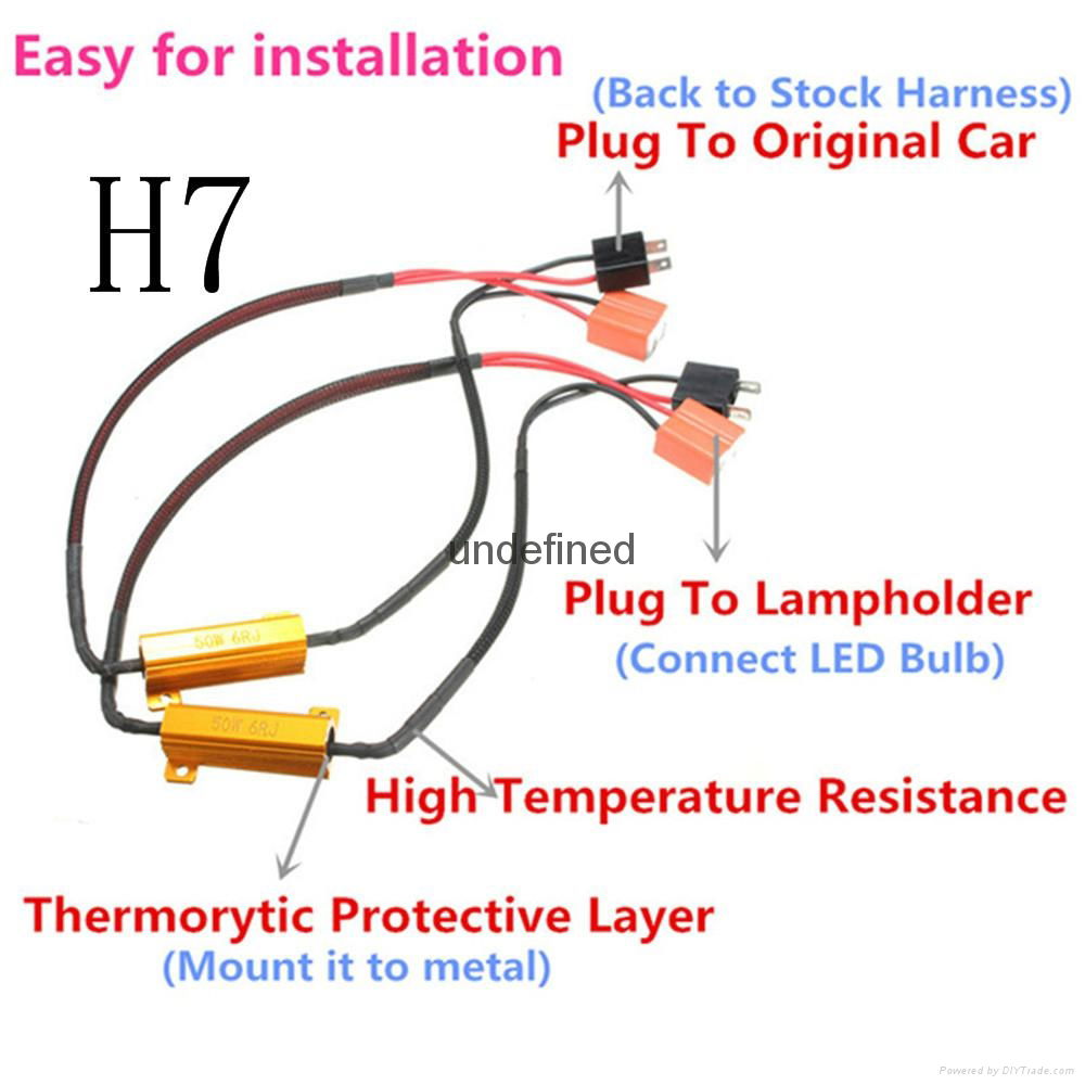 High Quality Car Fog Light 9005 9006 HB3 HB4 H7 H8 H11 H4 H13 LED Decoder Harnes 4