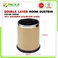 Small Indoor Hotel Room Commercial Dobel Layer Round Cylinder Waste Bins 4