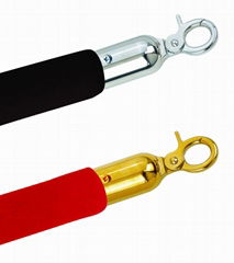 Barrier System of Velour Rope with Chrome Hook