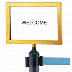 Stanchion Sign Holder for Chrome Stanchion with Metal Materials