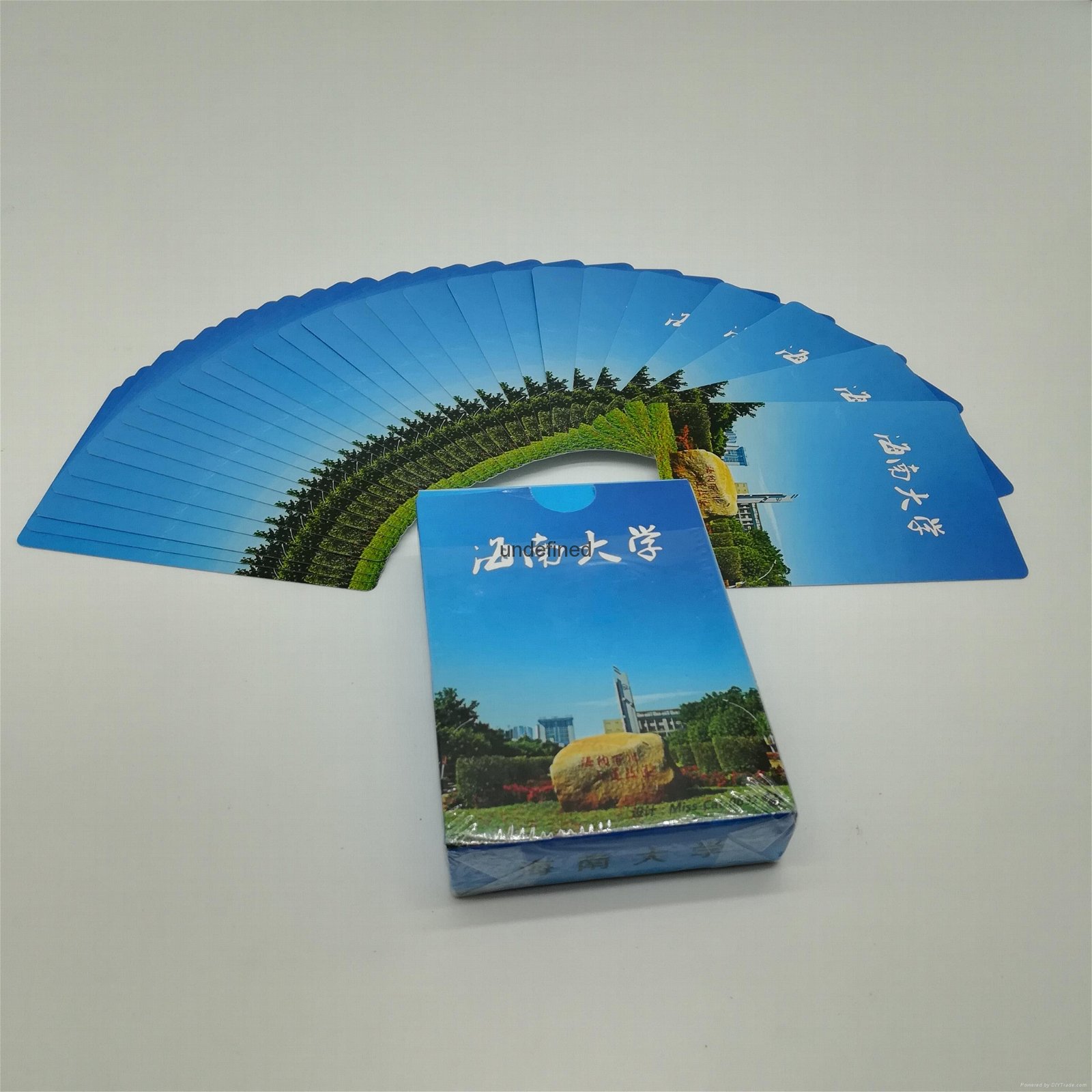 Chinese Bluecore Game Adverising Cardstock Paper Marked Deck Of Playing Cards