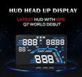 Q7 HUD 5.5" Car GPS Head Up Display with Speed Warning MPH Fuel Consumption 2