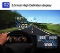 Q7 HUD 5.5" Car GPS Head Up Display with Speed Warning MPH Fuel Consumption
