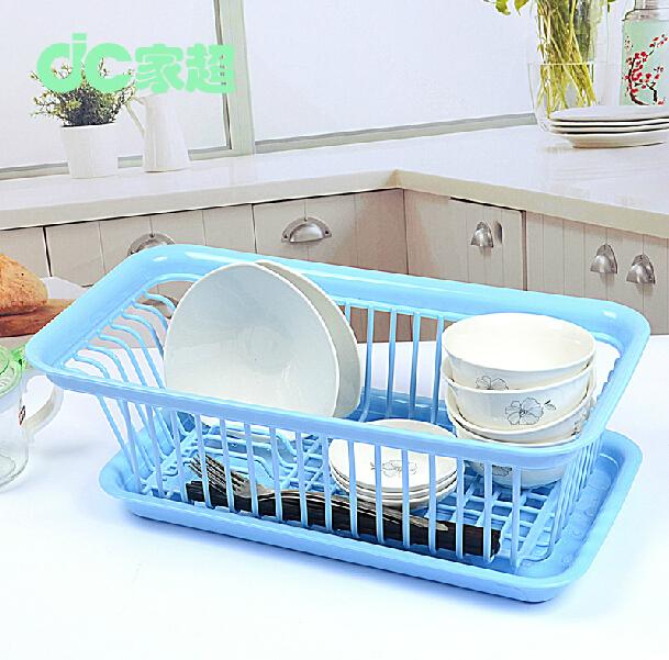 Plastic Dish Drainer Rack Plastic Dish Drainer with Drip Tray Cutlery Holder Kit 4