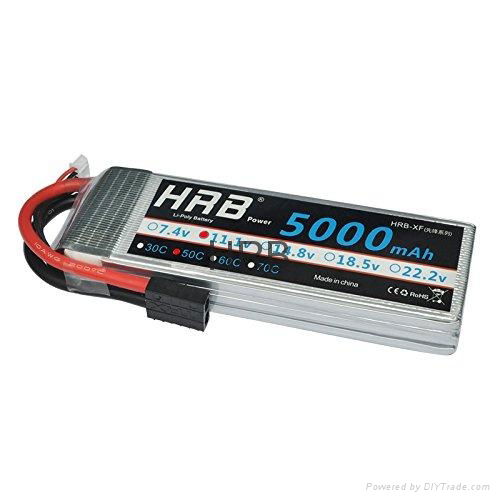 HRB 11.1V 5000mAh 3S 50C-100C Akku LiPo Battery With Traxxas TRX plug 