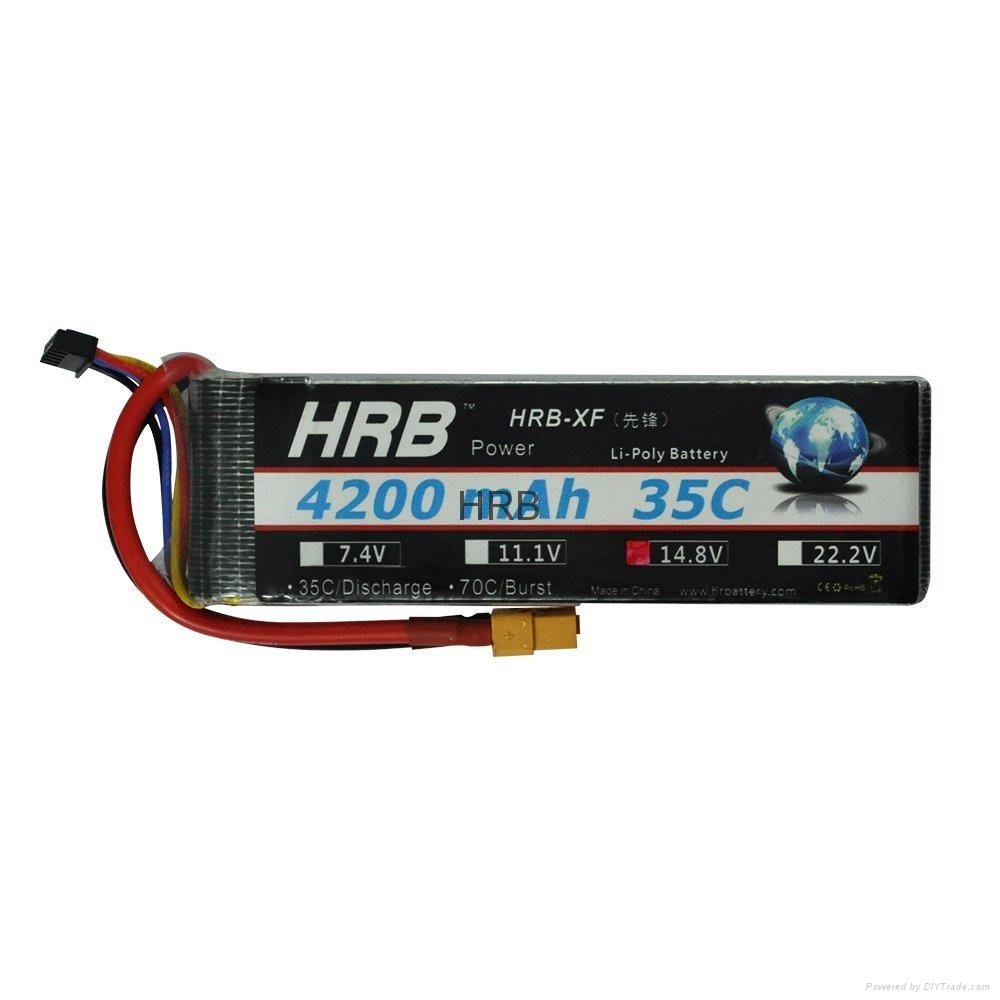 HRB 1x 4S 14.8v 4200mAh 35C XT60 Plug Multi-Rotor FPV Lipo Battery &invite agent