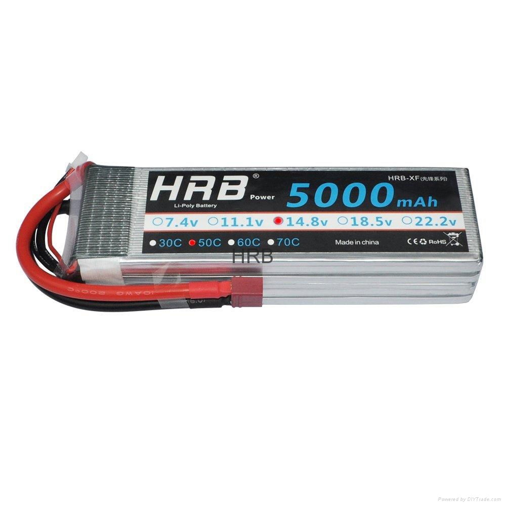 HRB RC Battery 14.8V 5000mAh 50C-100C 4S (155 x48 x32mm) RC AKKU LiPo Battery