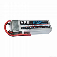 HRB RC Lipo Battery 14.8V 4s 6000mAh 50C XT60 Plug (NO TIE) For RC helicopters 