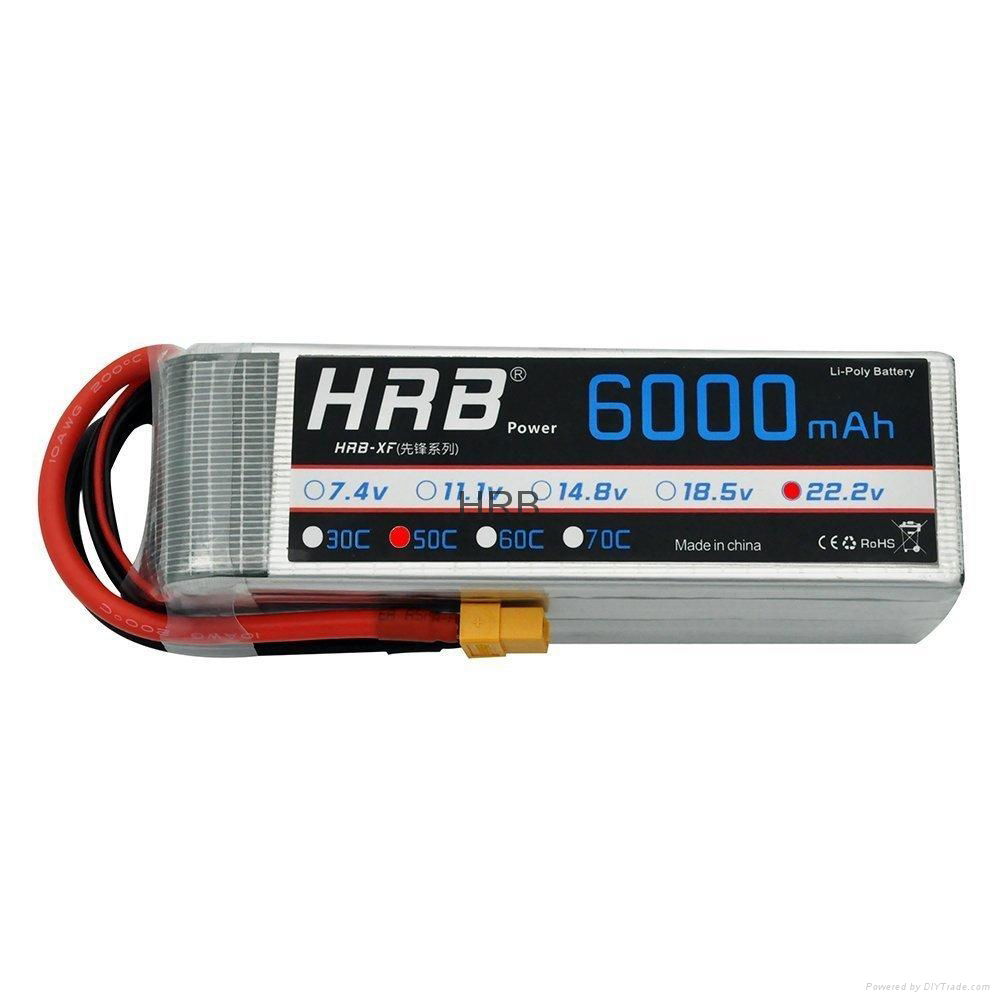 HRB 22.2V 6000mAh 50C RC Lipo Bateria Max 100C 6S 22.2V RC LiPo Battery AKKU 