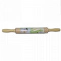 Wooden rolling pin with rotatable handle 3