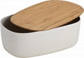Smooth rectangle bamboo fiber bread box