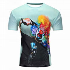 Mens 3d lion Print T shirt 100 polyester shirts