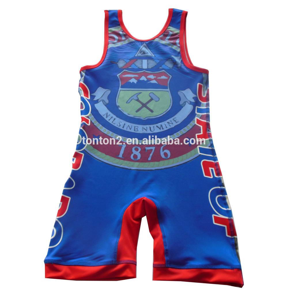 Custom high cut sublimated youth wrestling singlet 3