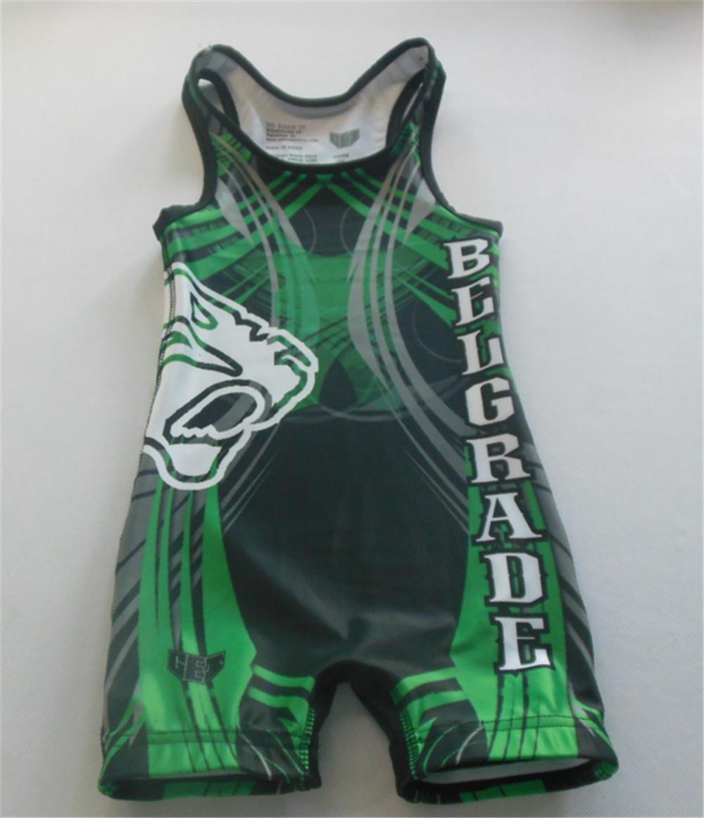 Custom high cut sublimated youth wrestling singlet (China Trading