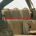 hesco defensive barrier for military bastion covered with geotextile cloth