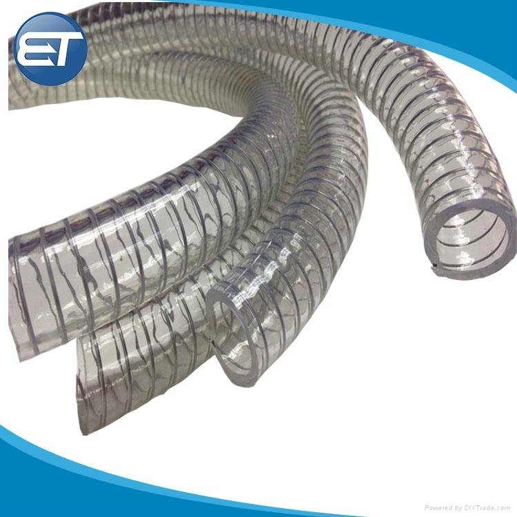 PVC steel wire hose for Fuel station Steel Spring Reinforced Clear hose 2
