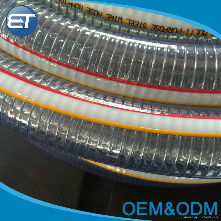 PVC steel wire hose for Fuel station Steel Spring Reinforced Clear hose 5