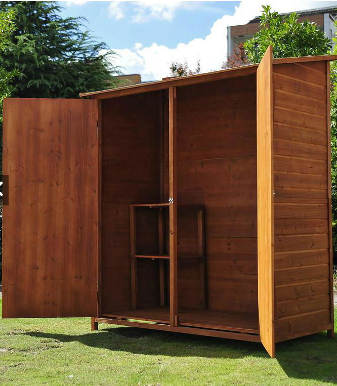 wooden outdoor garden storage house