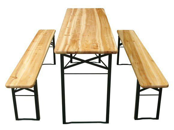 Wooden Garden Table and Bench Set