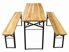 Wooden Garden Table and Bench Set