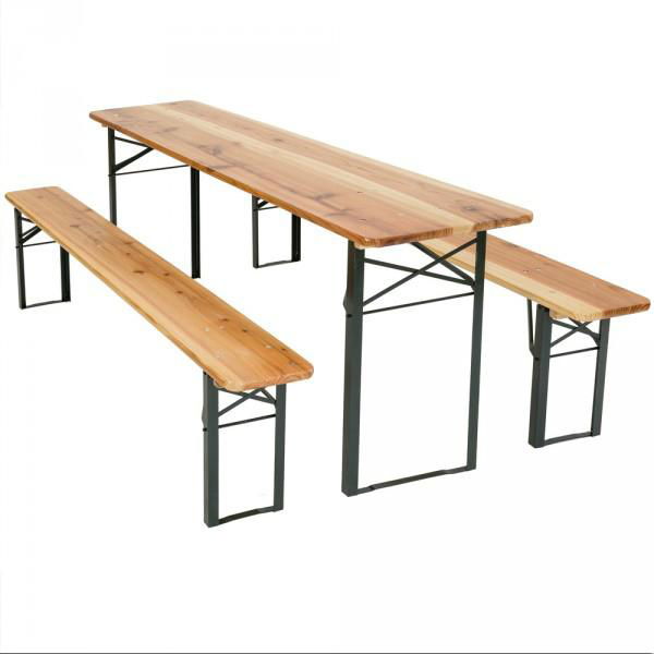 Wooden Garden Table and Bench Set 3