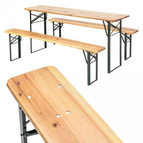 Wooden Garden Table and Bench Set 5