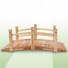 wooden garden pond bridge