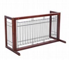 Wood Dog Gate Adjustable Indoor Solid Construction