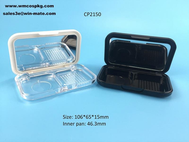 empty plastic square cosmetic pallet with mirror