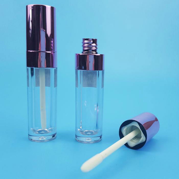Plastic cosmetic packaging round lip gloss tube with screw cap