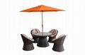 Hormel patio conversation round dining table and chair set synthetic rattan outd 4