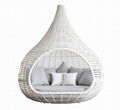 Hormel high end cocoon shaped lounge bed outdoor sunbed garden furniture rattan 