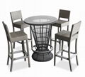 Simple design seaside outdoor leisure furniture outside table and synthetic ratt 2