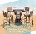 Simple design seaside outdoor leisure furniture outside table and synthetic ratt