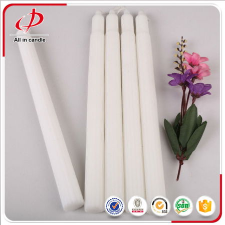 450g Big Long Burning White Fluted Candle